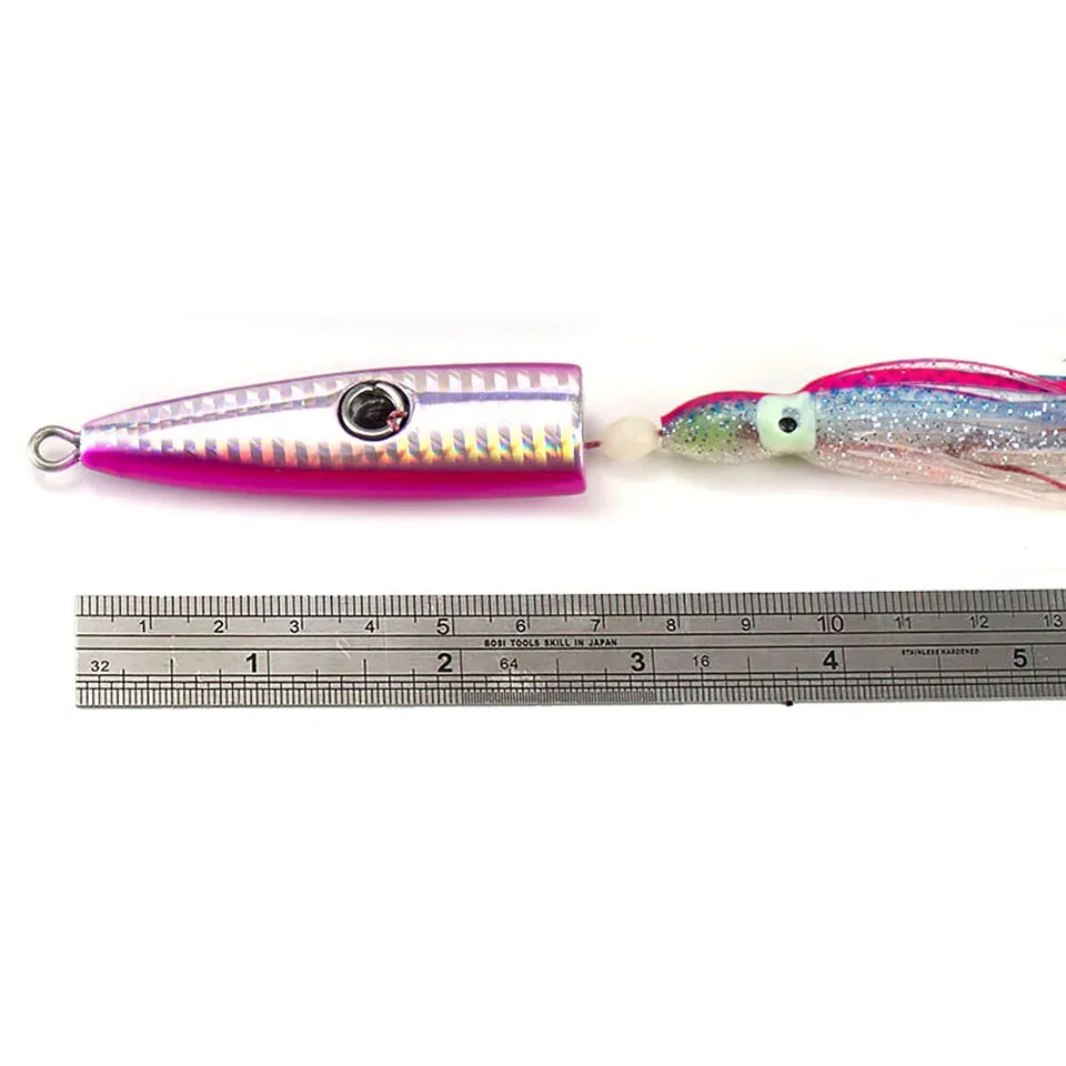 Countbass 120g 4.3oz  Saltwater Bullet Bottom Ship Inchiku Jigs with Octopus Assist Hook,  Snapper Fishing Lure Squid Jigging