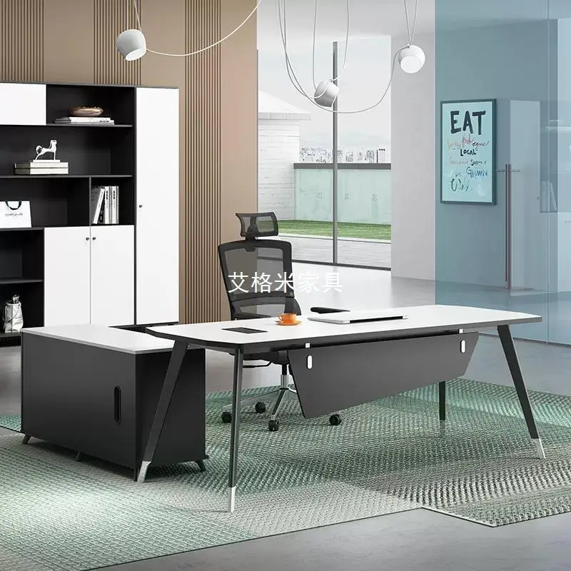 

Boss Desk Single Person Simple Modern Office Supervisor Manager Desk Office Table And Chair Combination Large Desk