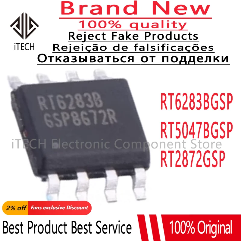 5-10Pcs 100% New RT2872GSP RT2872 RT5047BGSP RT5047B RT6283BGSP RT6283B SOP8 Brand New Original Chips Ic