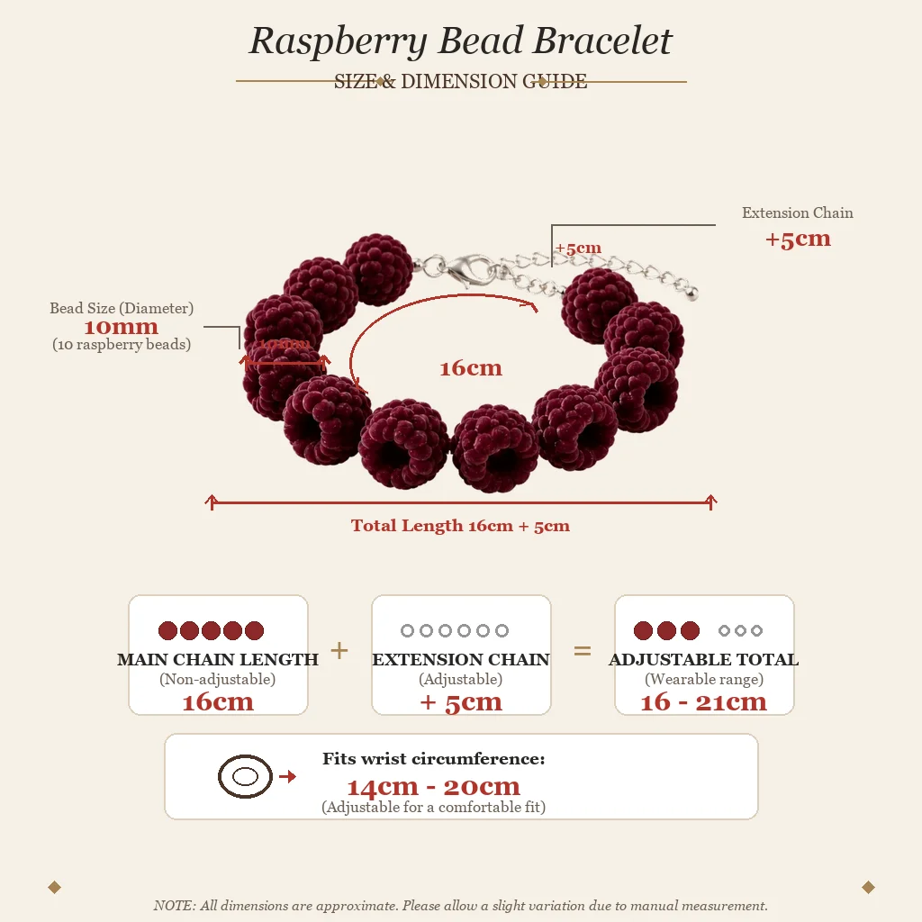 Resin Raspberry Bead Bracelet Adjustable Chain Fruit Berry Charm Jewelry Cute Trendy Summer Gi for Women And Girls