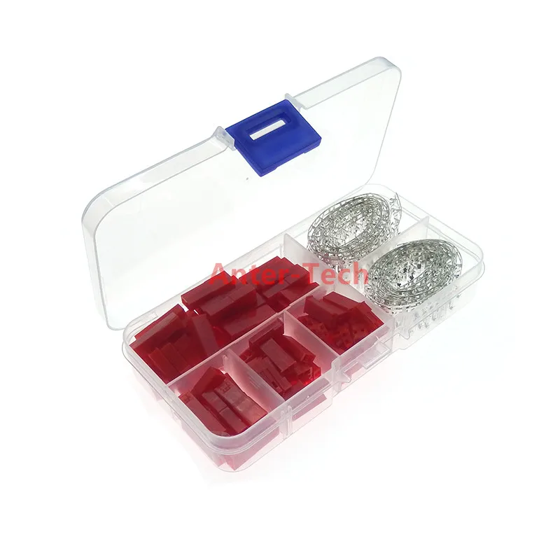 300Pcs 2.54mm Red JST SYP 2 Pin Male Female Housing Plug Jumper Crimp Terminal Wire Connector Kit JST-SYP-2A for RC Lipo Battery