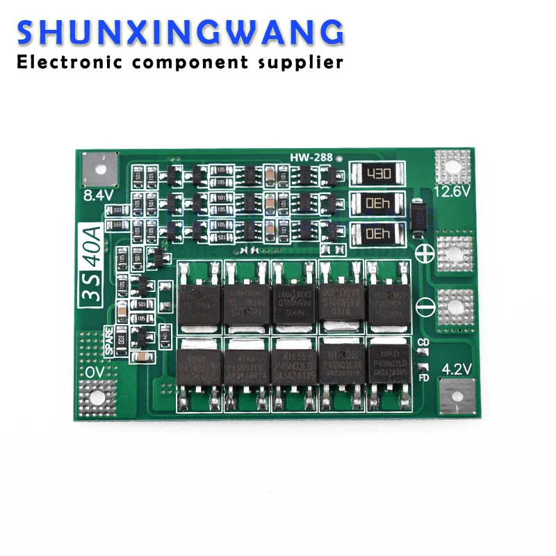 3S 4S 40A Li-ion Lithium Battery Charger Protection Board 18650 BMS For Drill Motor 11.1V 12.6V/14.8V 16.8V Enhance Balance