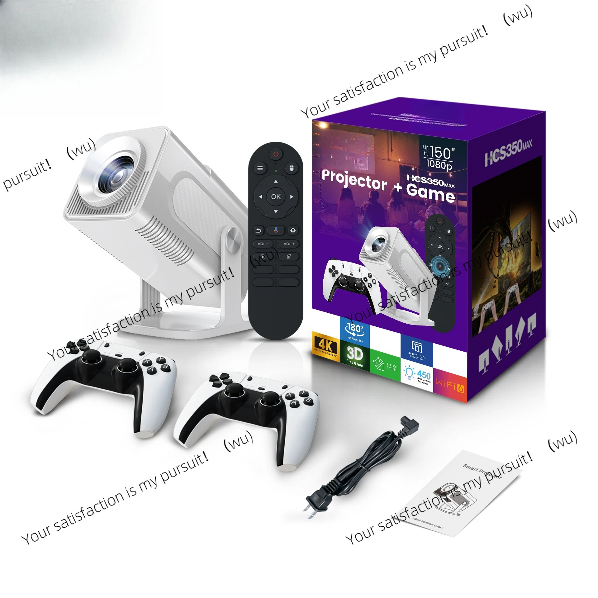 HCS350MAX Smart Game Projector WiFi6 Game Android 4k high definition home portable
