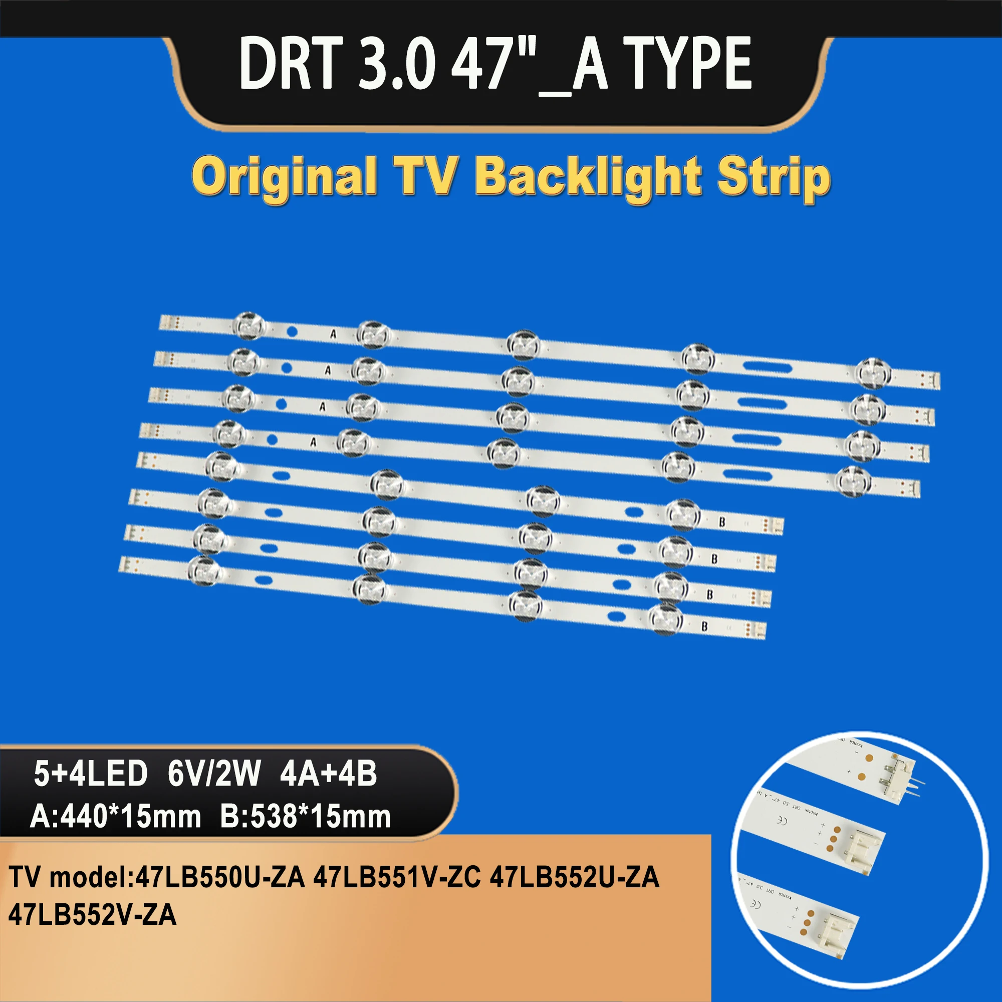 TV-011 TV backlight led strip LG 47inch LB 5+4led For universal led backlight strip INNOTEK DRT 3.0 47\