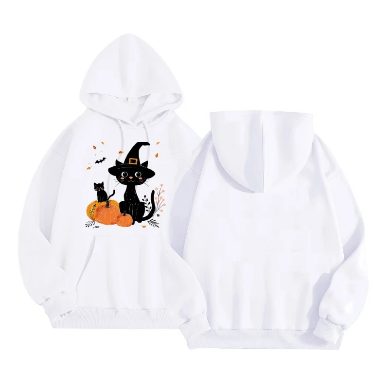 2025 Spring and Autumn Hot Retro Fashion Cartoon Cat Printed Hoodie Comfortable and Casual Men and Women's Couple Coat Top