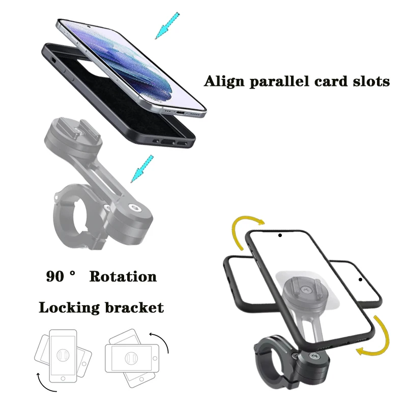 Uchwyt motocyklowy na telefon z etui ochronnym, obrotowy i mocowany, pasuje do etui na iPhone 17, 17 Pro, 17 Air i 17 Promax. — zdjęcie produktu 5