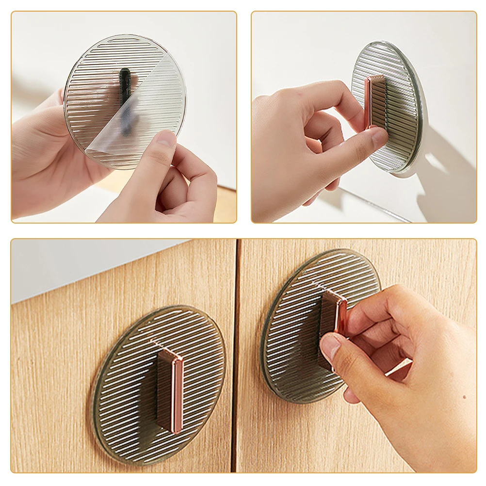 

4 Pcs Sliding Door Handle Paste The Adhesive Kitchen Cabinet Handles for Self-adhesive Green Drawer