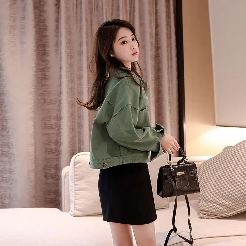 أزياء المرأة القصيرة ربيع الخريف الكورية نمط جديد شخصية عمال صغيرتي فضفاض الأعلى #4