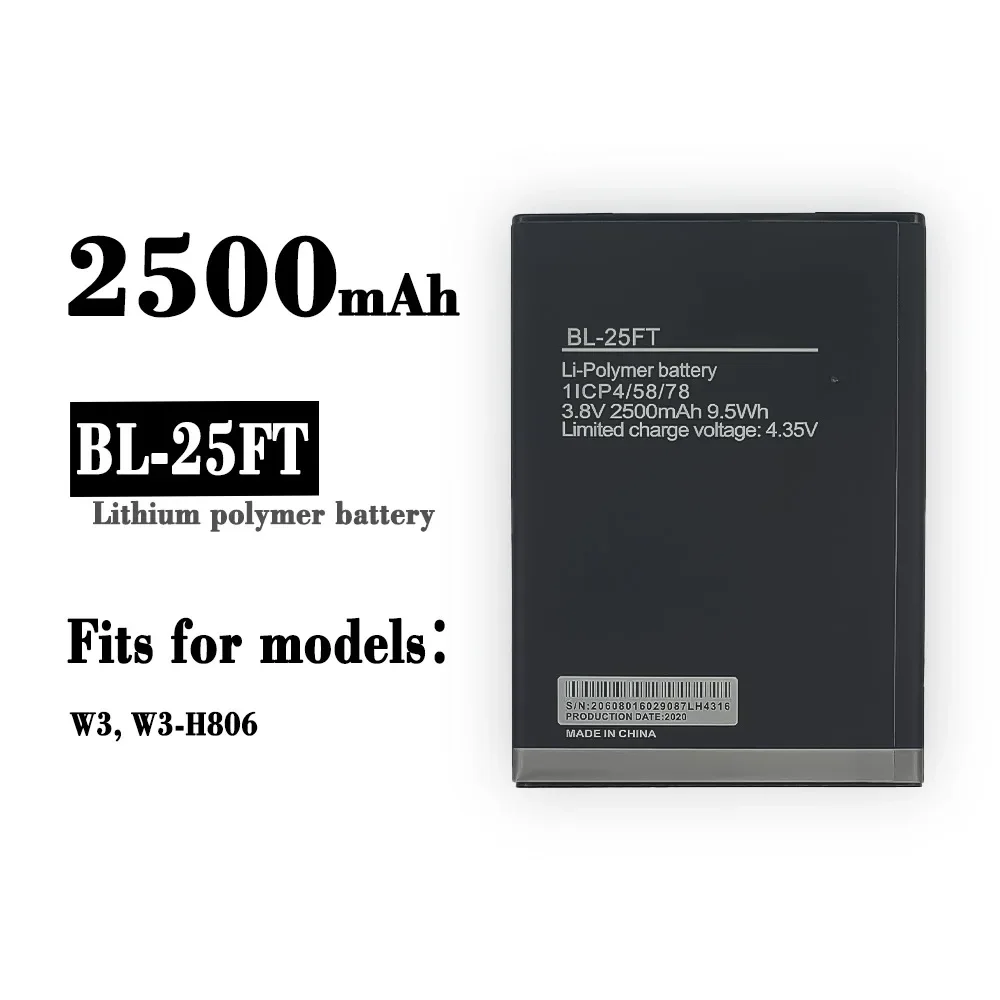 

High Quality Mobile Phone Battery For Tecno W3 W3-H806 BL-25FT Built-in Mobile Phone New Replaceable Battery