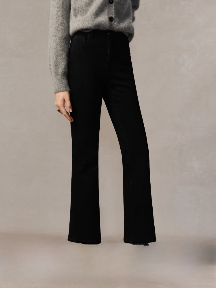 

Повседневные джинсы на подкладке Fce, женские брюки свободного кроя с высокой талией и девятью застежкой-молнией, зимние модные брюки свободного покроя