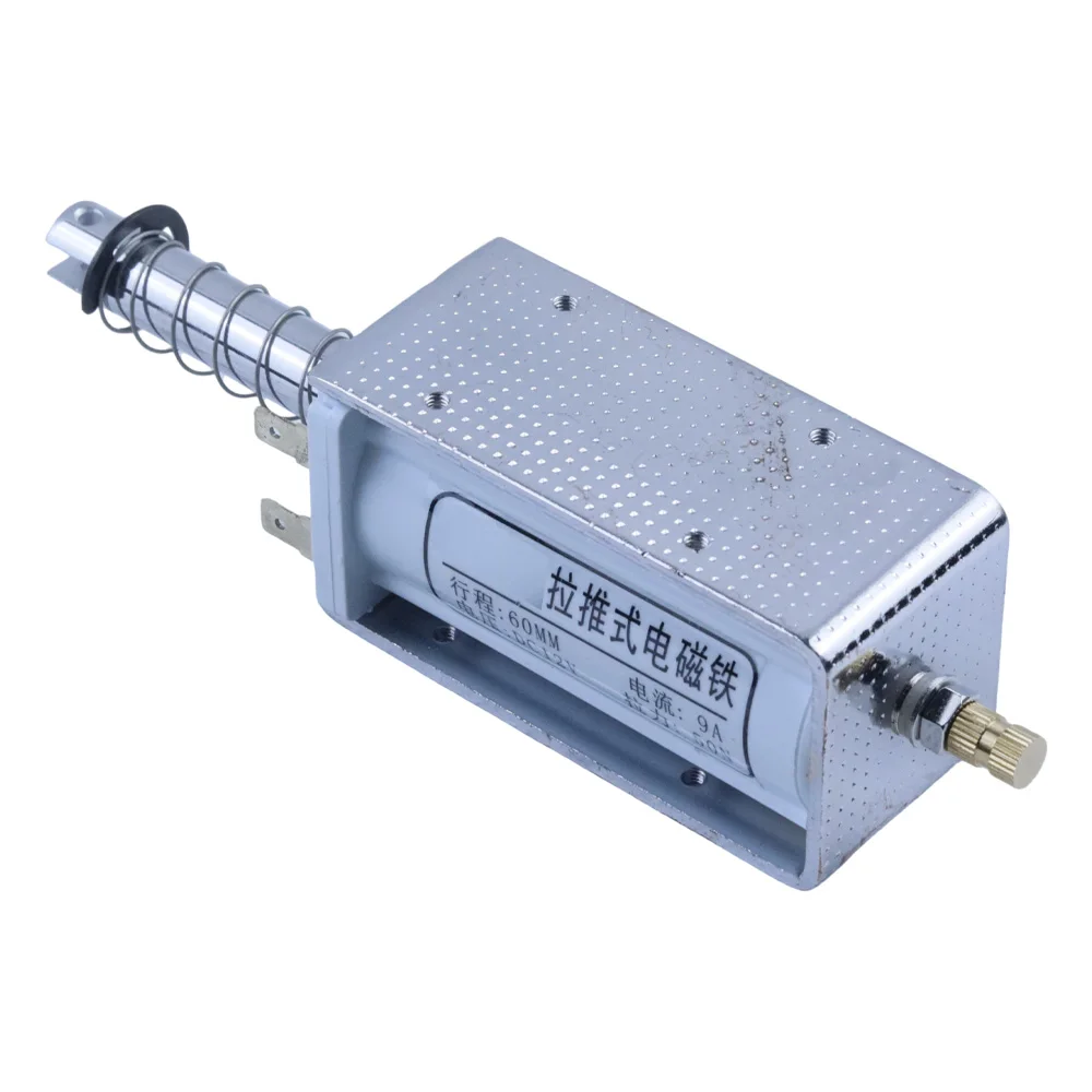 Long Stroke Push Pull Electromagnet 12V 24V 220V AC DC Through Push Rod Telescopic Strong Self-Reset Switch