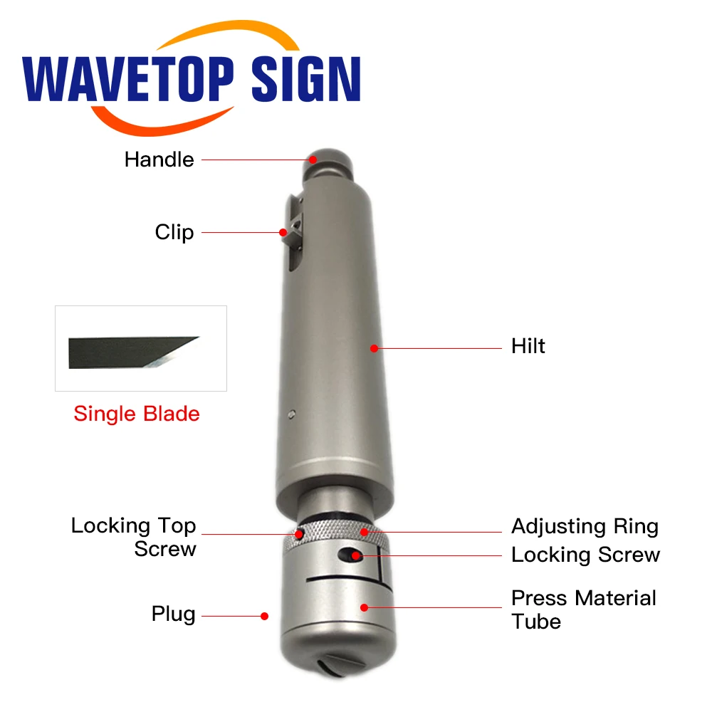 WaveTopSign Press Cutter Knife Cutter THK 6mm Pressure Wheel Vibrating Knife for Soft Glass Car Sticker PP Paper Blanket / Paper