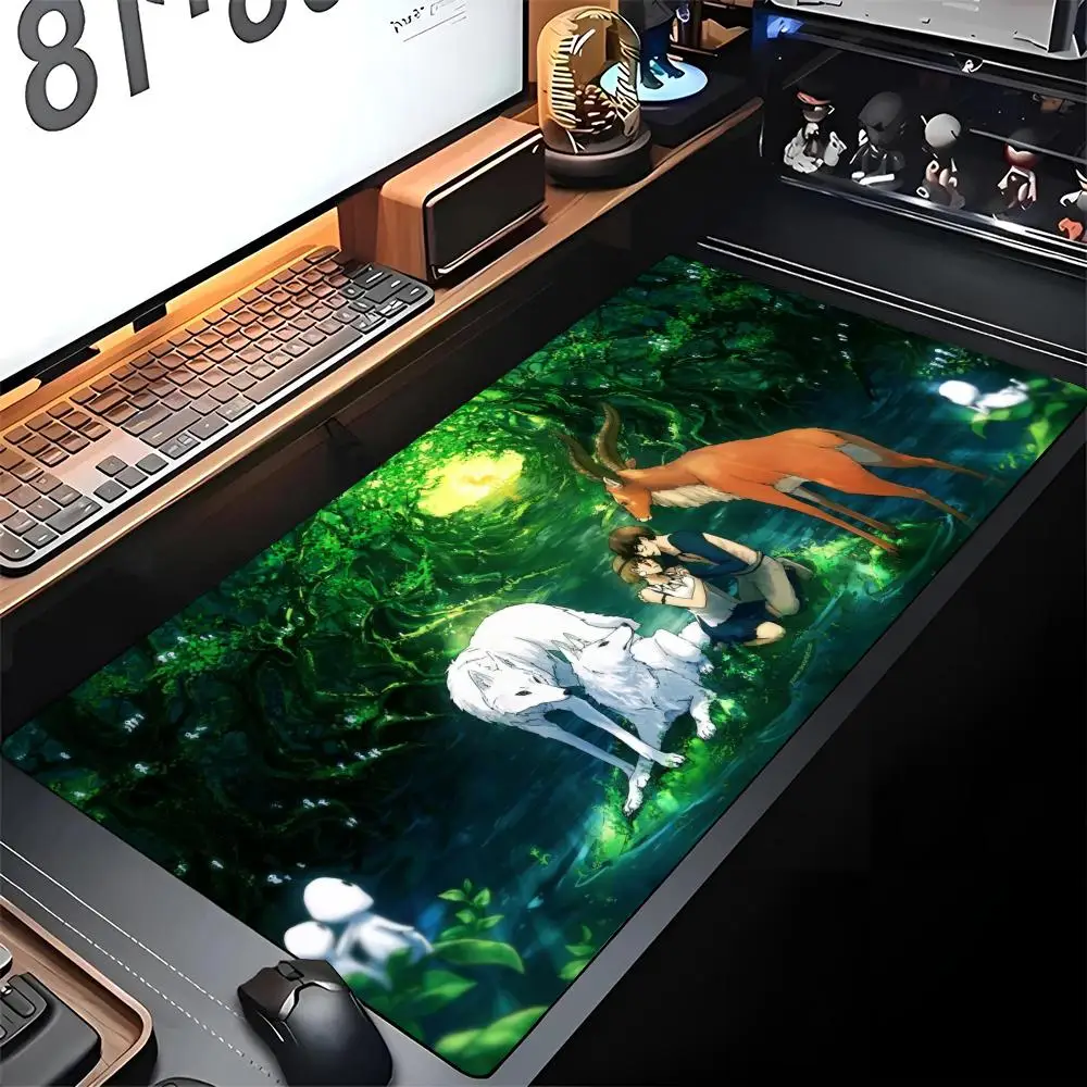 Princess MononokeS Keyboard Mouse Pad Gaming Locking Edge Big Computer Gamer Large Rubber Art Mousepad Laptop Desk Mat