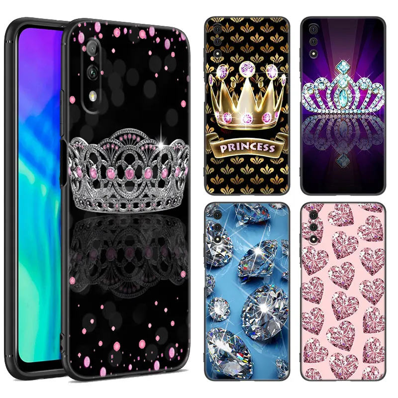 Funda de teléfono de diamante de cristal para Huawei Y6 Y7 Y9 Prime Y5 Lite 2018 2019 Y5P Y6P Y6S Y7A Y7P Y8P Y8S Y9A Y9S funda negra de TPU suave