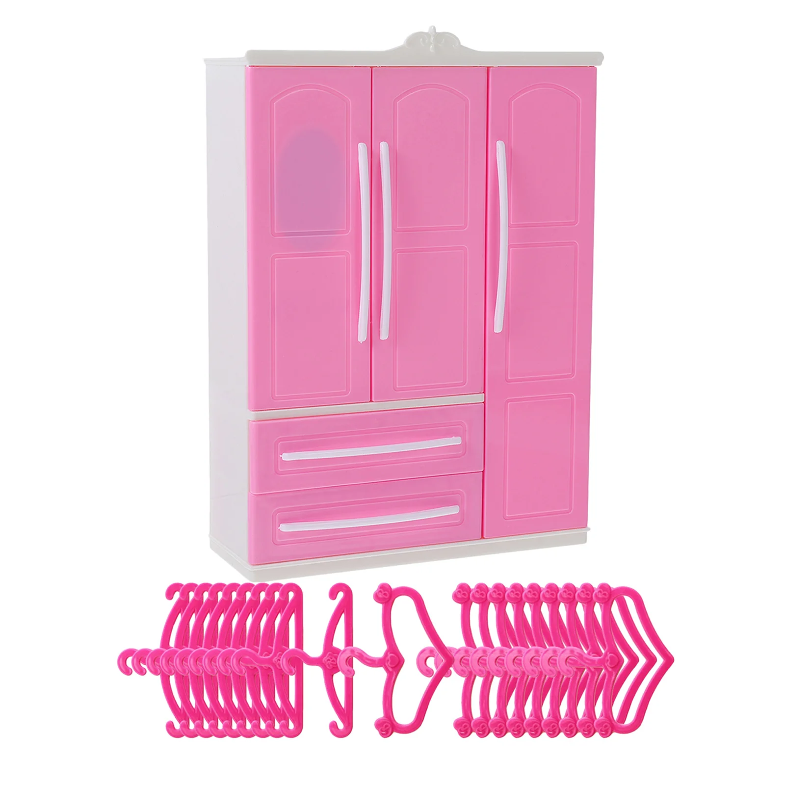 

1Set Realistic Miniature Closet Three-Side Storage Wardrobe for Tiny House Bedroom Decor with Small Hangers Clothes Organization