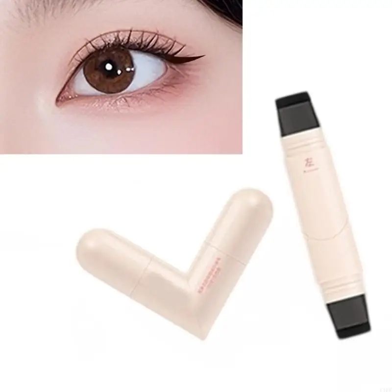 قلم تحديد عيون مزدوج الأطراف طويل الأمد C1FF مقاوم للماء ومقاوم للتلطخ للارتداء اليومي