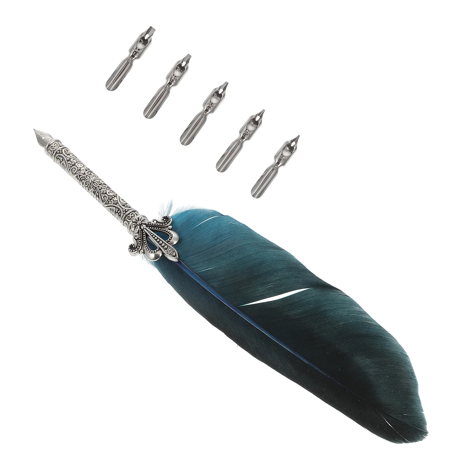 

1 set 1 Set Quill Pen With 5 Nibs Dip Pen Calligraphy Writing Drawing Practice Set For Student Adult Office School Supplies Gift