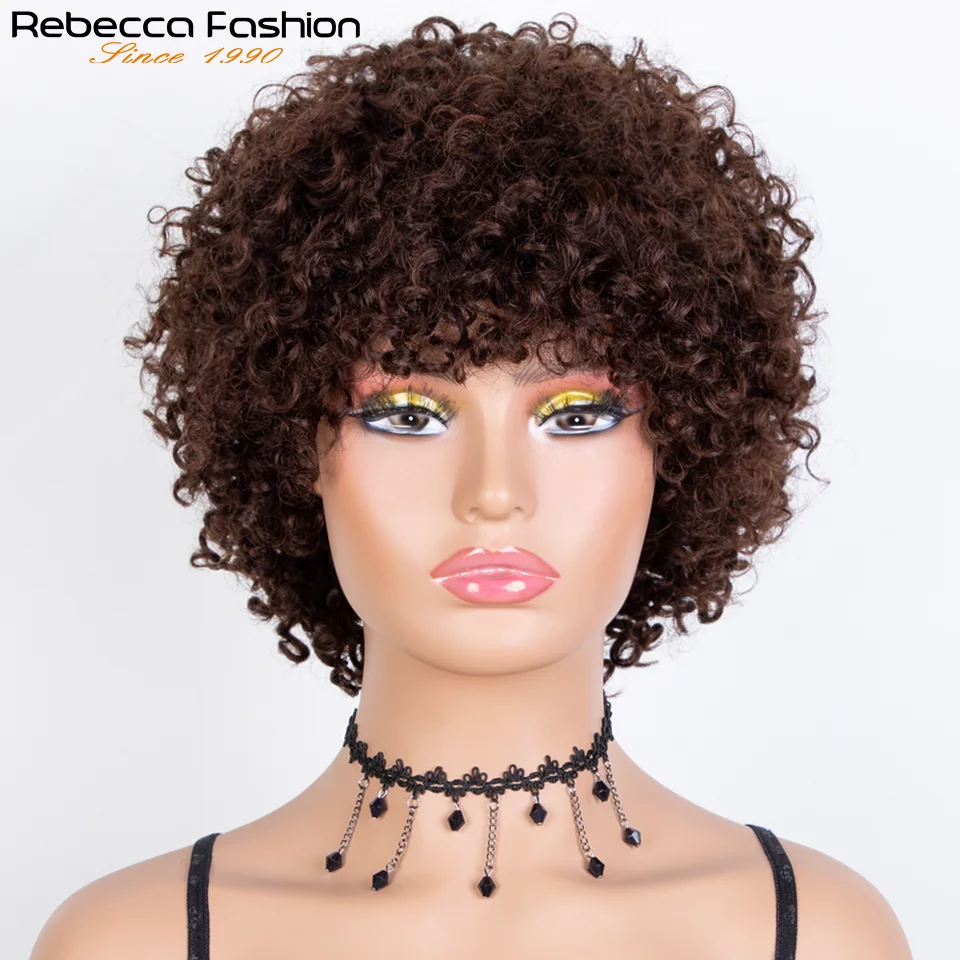 Pixie Cut Curly Wig Human Hair Short Curly Human Hair Wigs For Women Cheap Human Hair Wig Full Machine Glueless Afro Curly Wig