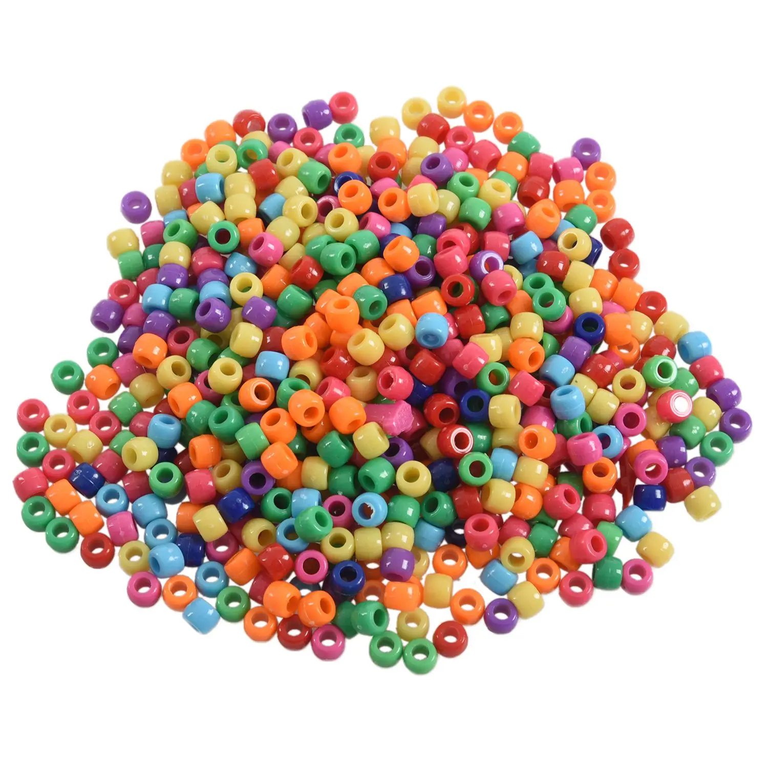 600 Pcs Mixed Plastic Pony Beads 9mm x 6mm(3/8