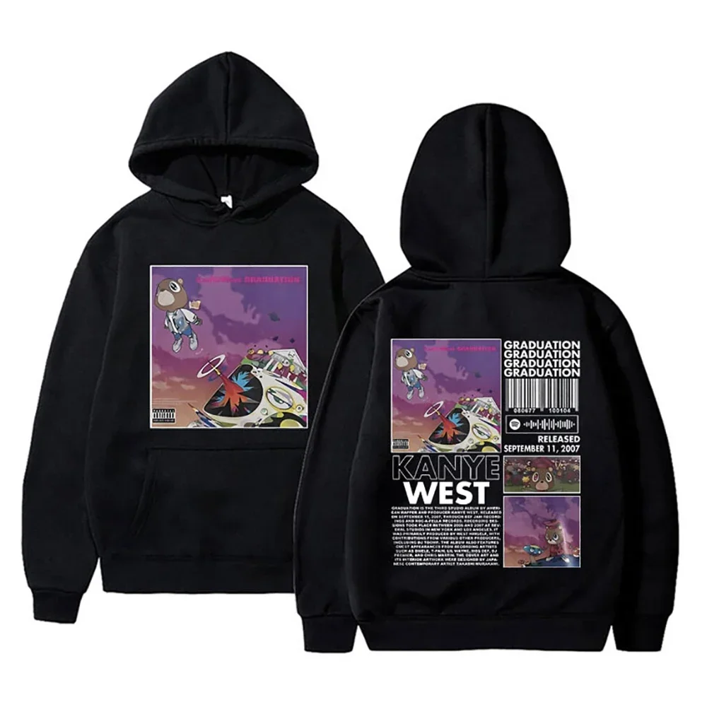 Kanye West Sweatshirt bulu domba Pria Wanita Hoodie kasual jalan tinggi bertudung Pullover Harajuku Streetwear Pablo Hoodie kebesaran