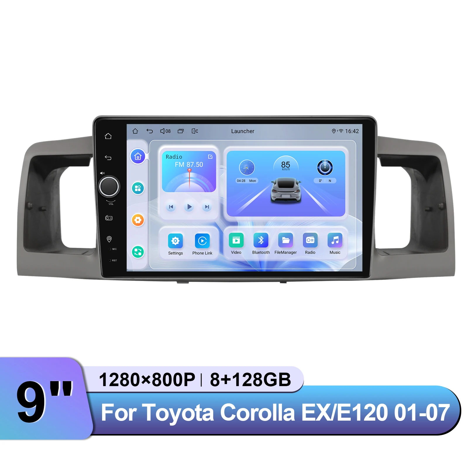 

Автомагнитола Plug&Play для Toyota Corolla EX/E120 2001-2007 с CarPlay/Android Auto, сохраняет усилитель JBL и управление с руля