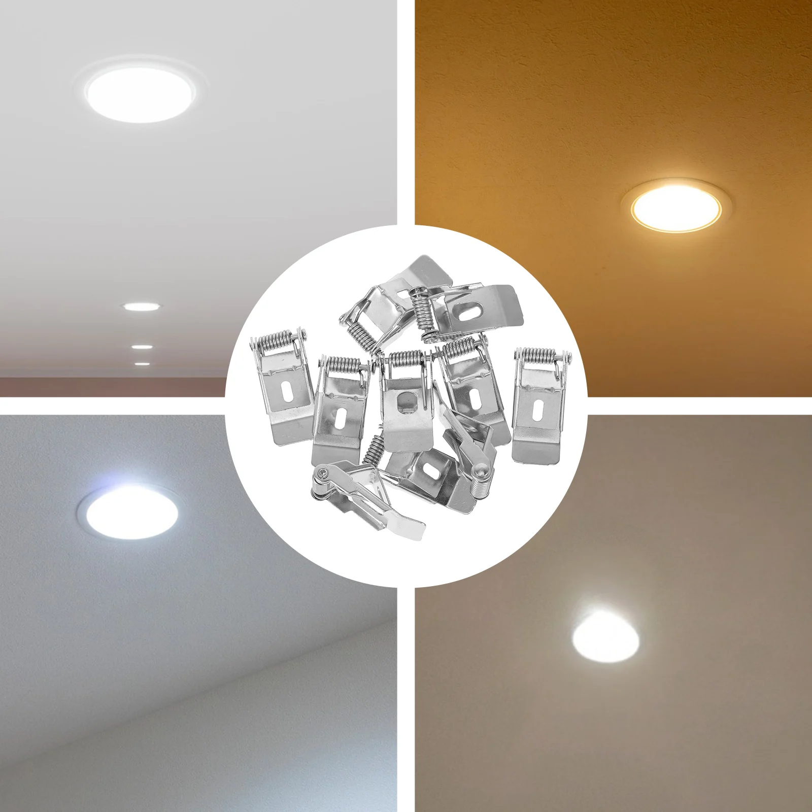 

10pcs Spring Clamp Retaining Clips Metal Clamps Embedded Lamp Recessed Lighting Accessories Downlight Fixing Panel Retrofit