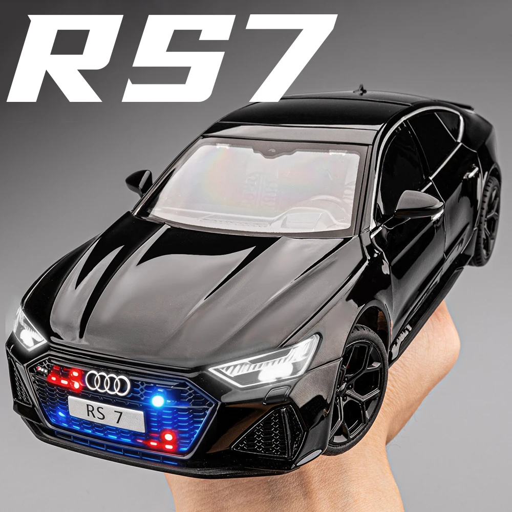 

1:24 RS7 A6L Model Miniature Toy Cars Alloy Diecast Sound Light Shock Absorption Pull Back Doors Opened Ornament Vehicle Models