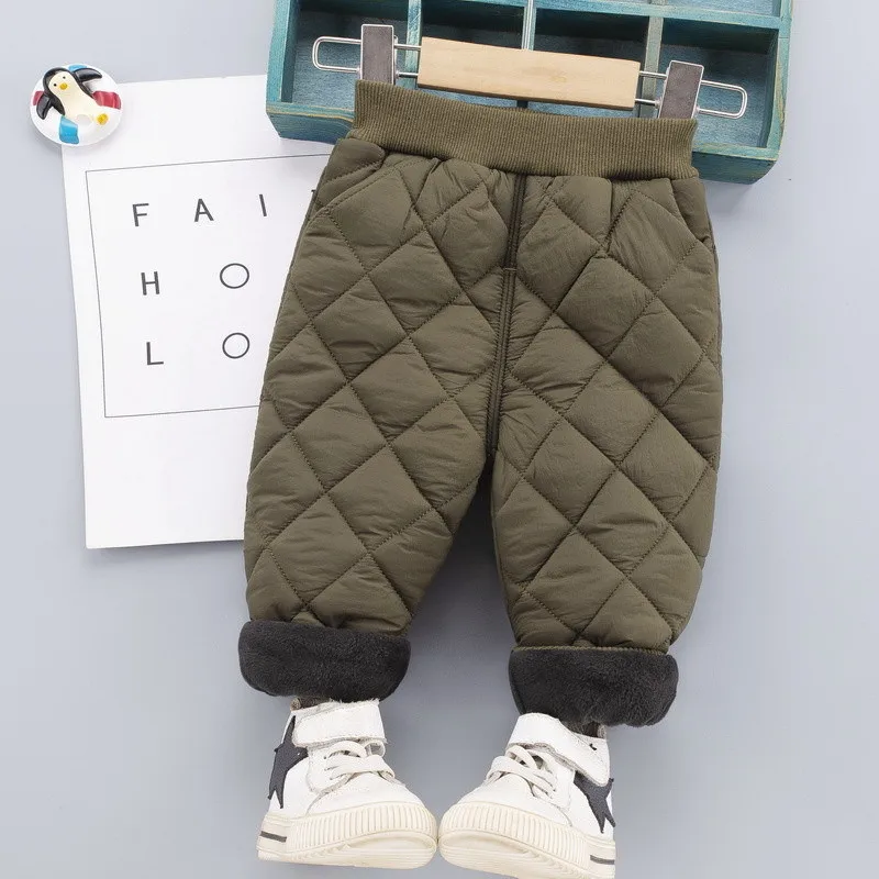 New Winter Children Clothes Kids Boys Girls Thicken Warm Elastic Band Pants Kids Cotton Clothing Infant Autumn Casual Trousers