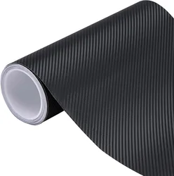 Premium Black 3D Carbon Fiber Vinyl Wrap Roll with Air Release DIY Self Adhesive Car Decal Wrapping