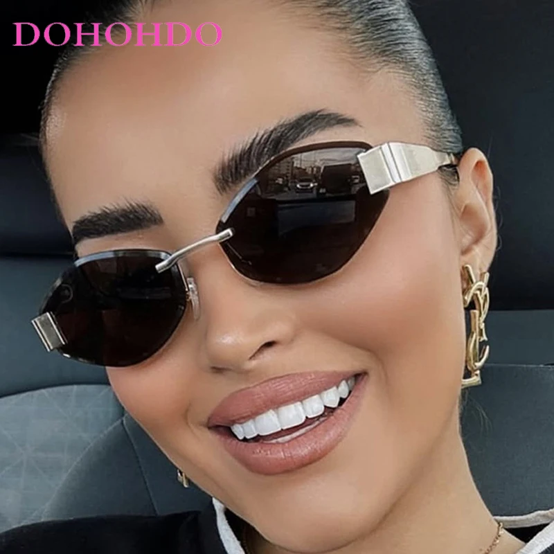 

Vintage Metal Rimless Polygonal Women Sunglasses Fashion Designer Punk Eyewear Men Outdoor Travel Sunglasses Ladies UV400 Lentes