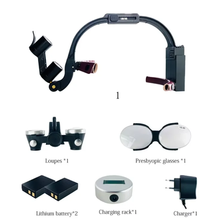

den tal Head Light for Lab Equipment Headlamp Medical Loupes Magnifier 2.5X 3.5X Magnifying Glasses den tal Loupe Led Head Light