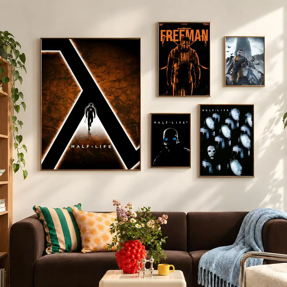 Game Half Life Valve Poster Self Adhesive PP Wall Art HD Gaming Room Bedroom Living Room Decor Apartment Gift