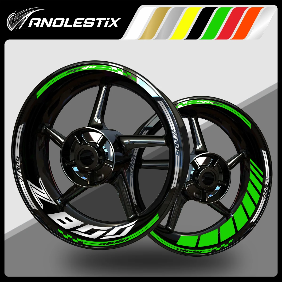 

For Kawasaki Z800 Motorcycle Accessories Stickers Wheel Hub Reflective Stripe Rim Tire Waterproof Decorate Decals Set