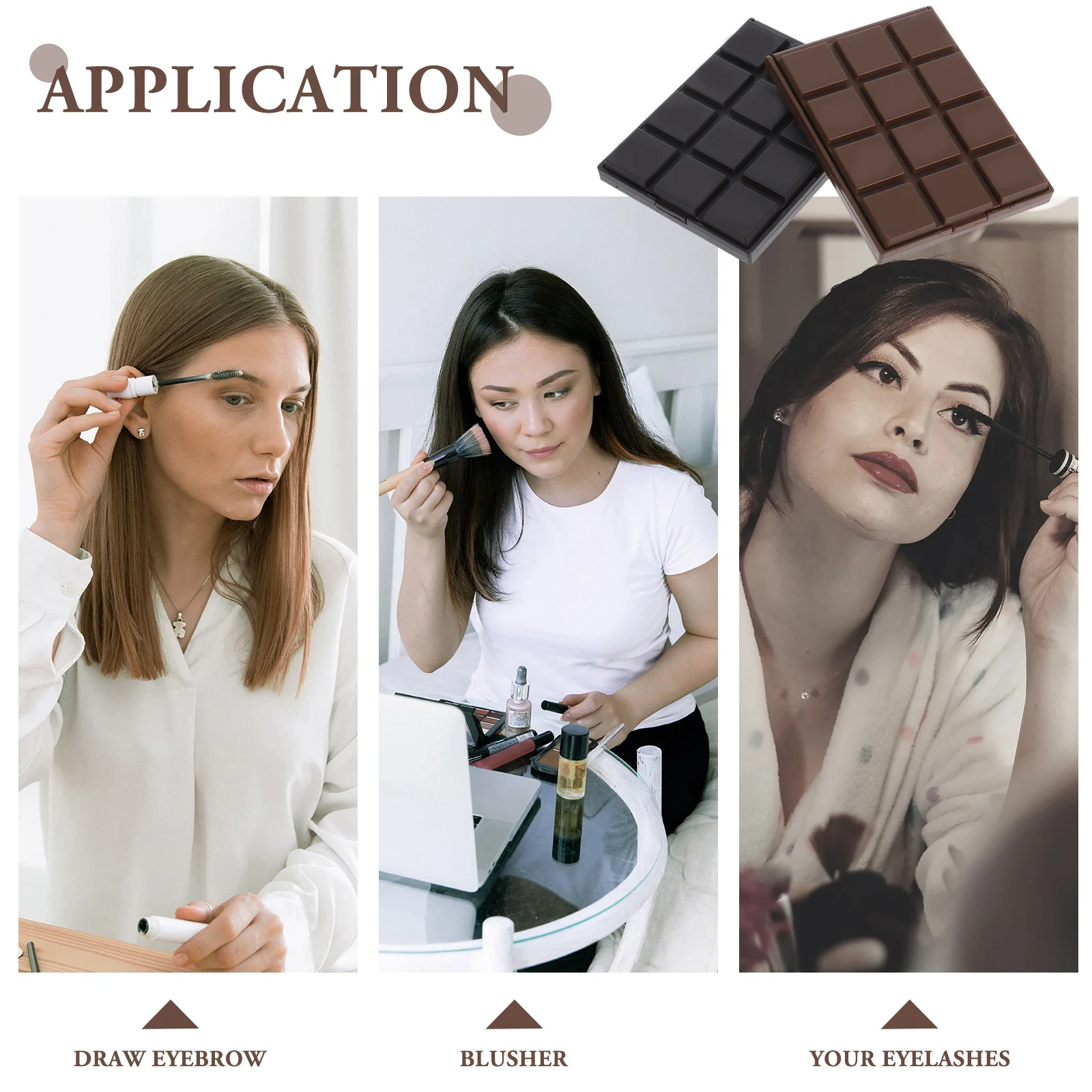 2 pçs portátil chocolate compacto bolso espelho mini espelho de maquiagem leve durável acessórios presente para mulher