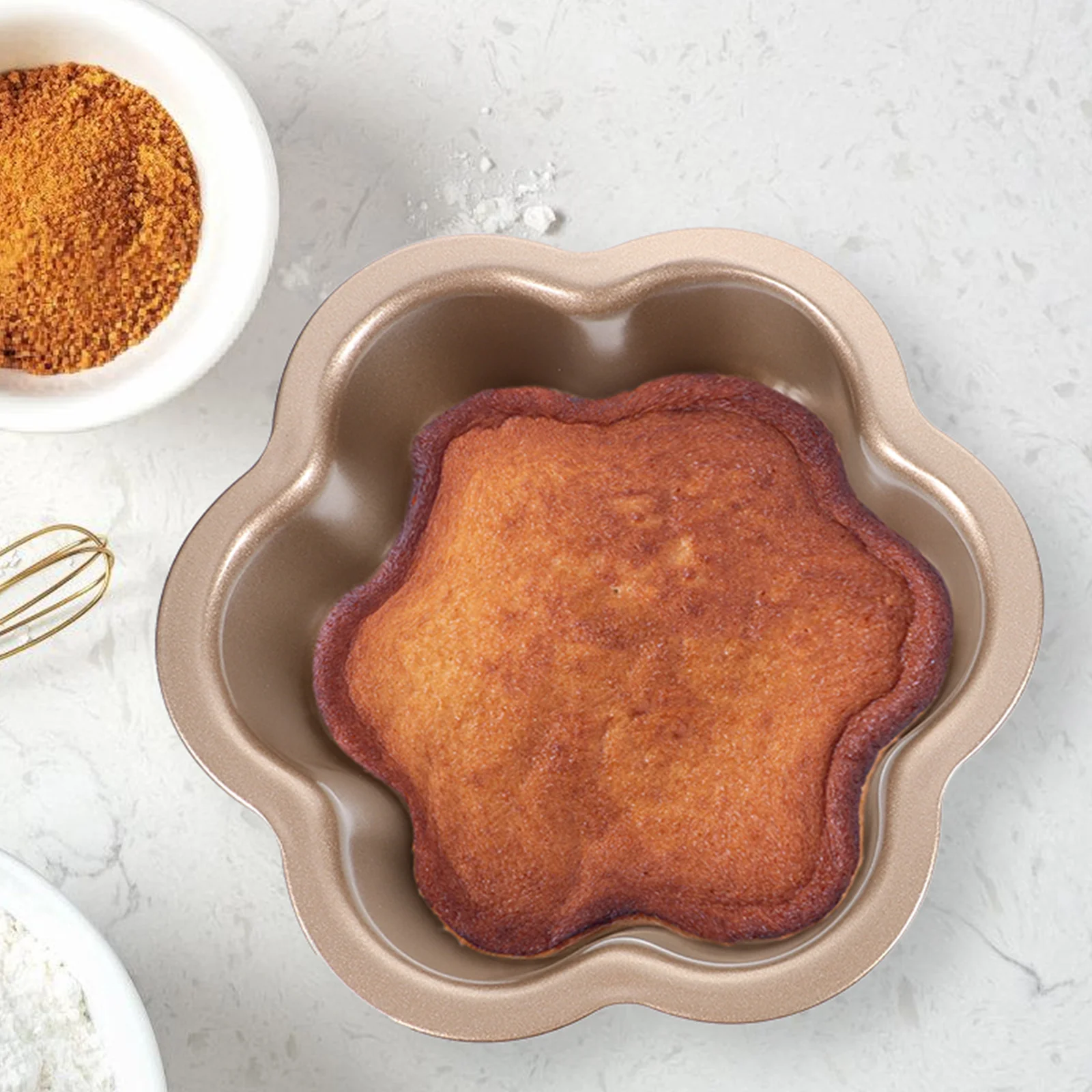 

Plum Blossom Cake Pans Non Stick Removable Bottom Molds for Baking Mini Cheesecake Tins Flower Shape Cake Baking Pan