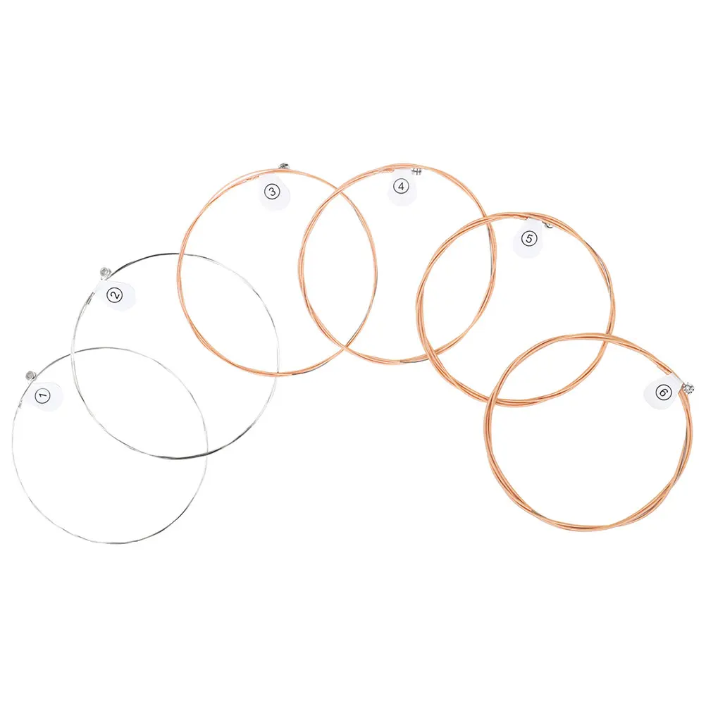 

6 Guitar Strings High Carbon Steel Clear Sound Longer Sustain Folk Guitar Replacement Parts Accessories Metal Acoustic