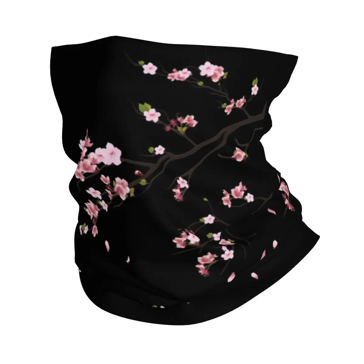 Custom Japanese Sakura Branch Bandana Neck Gaiter for Hiking Camping Wrap Scarf Flowers Floral Cherry Blossom Balaclava Warmer