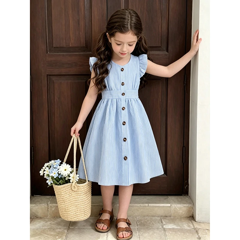Kids Dress For Girls 8-12 Years Summer Girls Dopamine Dress Graduation Birthday Party Event Fresh Sweet Style Girls Dress