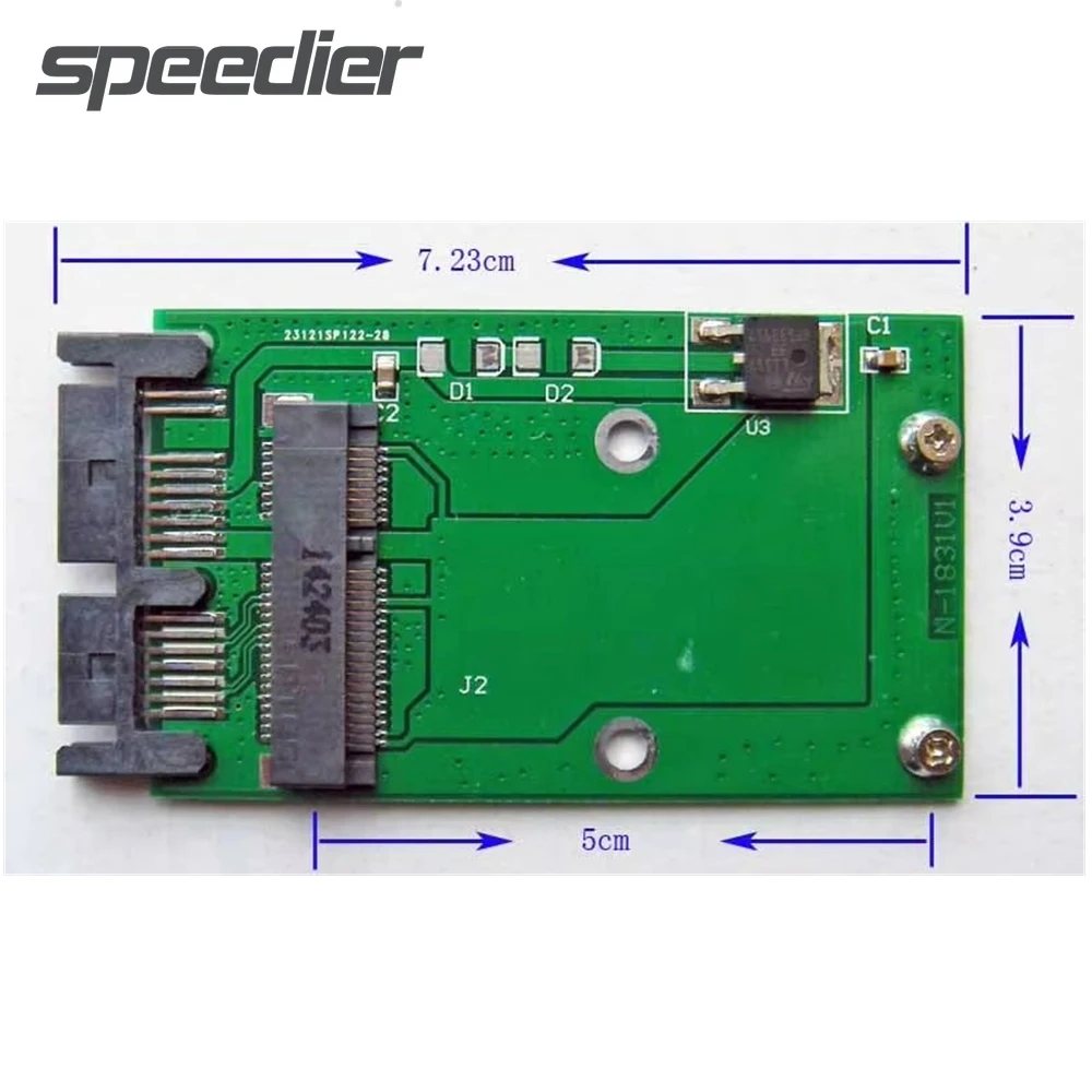 High Quality Mini Pci-e MSATA SSD Solid State Drives To 1.8" MICRO SATA MSATA  Converter Card 1.8 Inch Serial Port Adapter Card