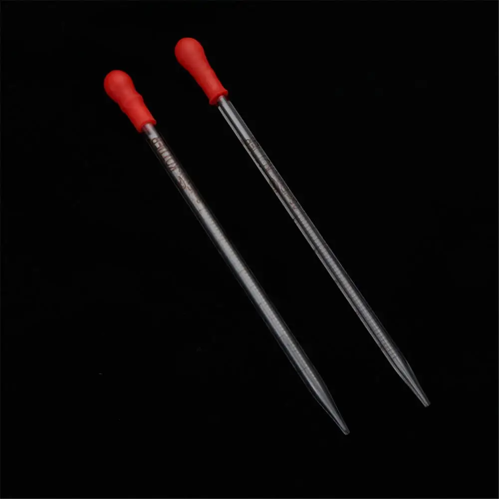 1/5pcs Rubber Head Glass Dropper Glass Pipette Lab Chemistry Dropper Pipet With Scale Line Red&Transparent