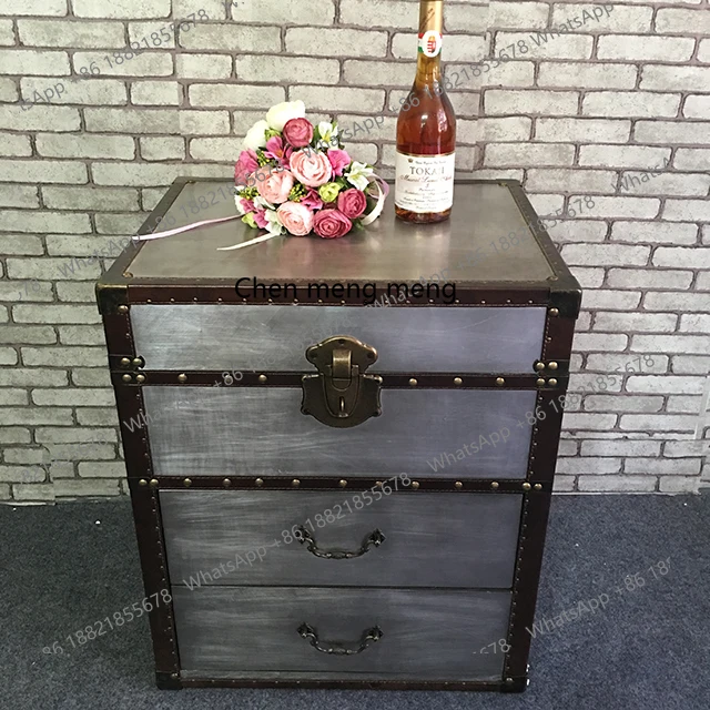 

Mediterranean style chest living room with retro lockers European bedside table