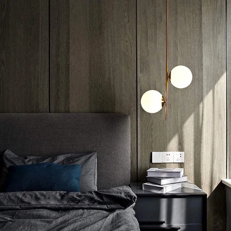 Lampe LED Suspendue en Verre au Design Nordique Moderne, Luminaire Décoratif d'Nik, Idéal pour un Salon, une Salle à Manger, une Chambre à Coucher ou une Cuisine