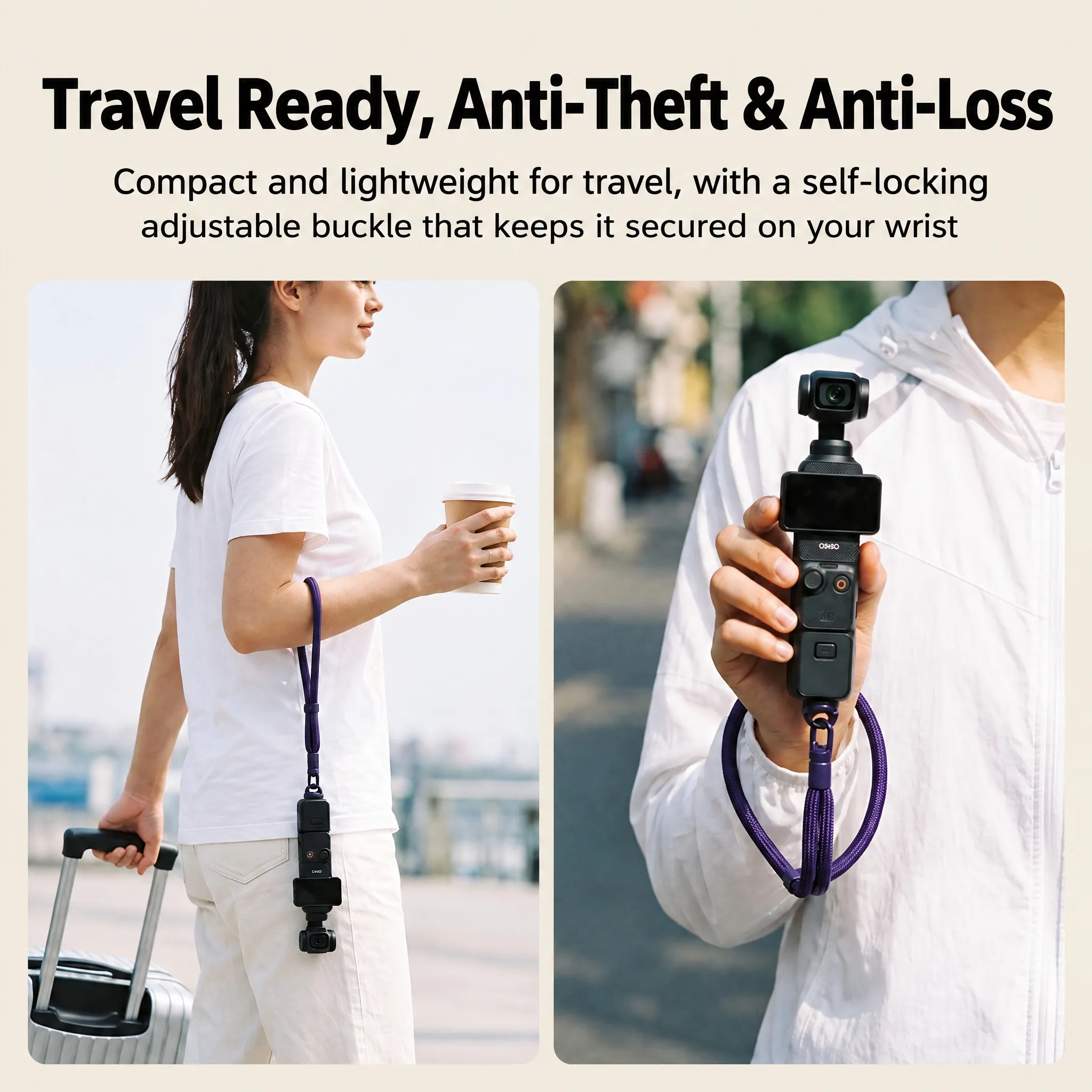 Suitable for DJI Pocket4p/3/Insta360X5 PTZ Camera Wrist Strap, Pocket Camera Accessories, anti Loss and Anti-Theft Rope