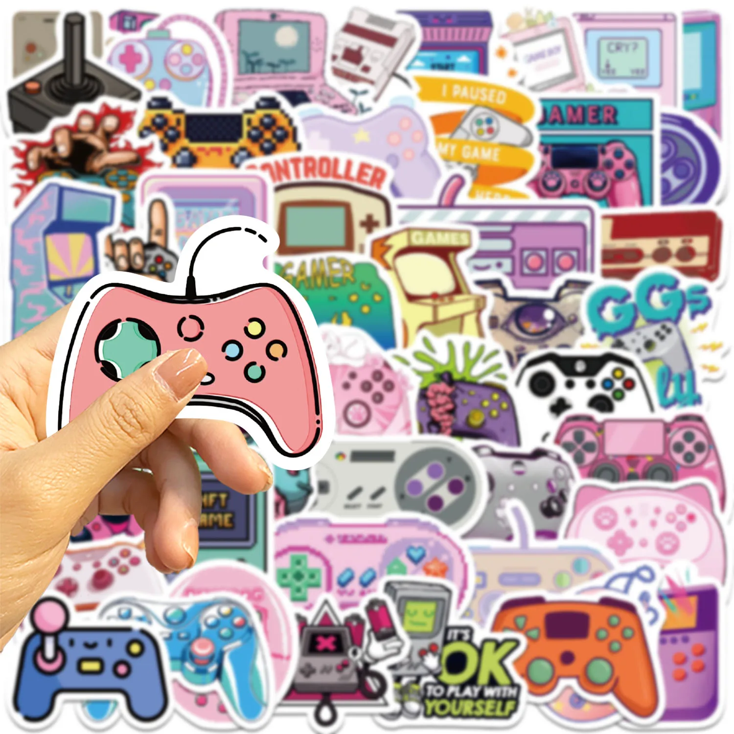 60pcs Game Pad Cartoon originality Sticker suitable for Notebook computer Luggage  Refrigerator skateboards phone cases sticker