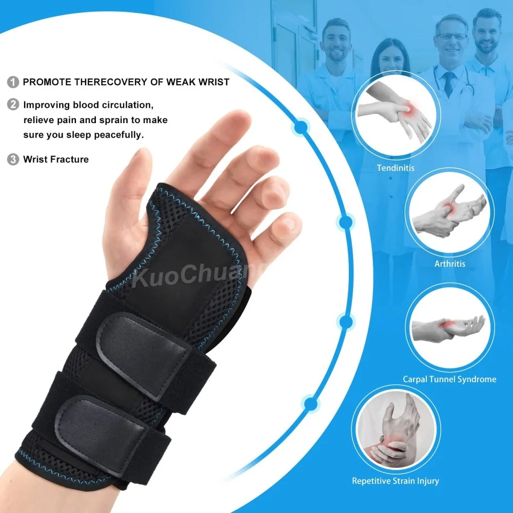 1Pc Professional Wrist Support Splint Arthritis Band Belt Carpal Tunnel Wrist Brace Sprain Prevention Wrist Protector for Fitnes