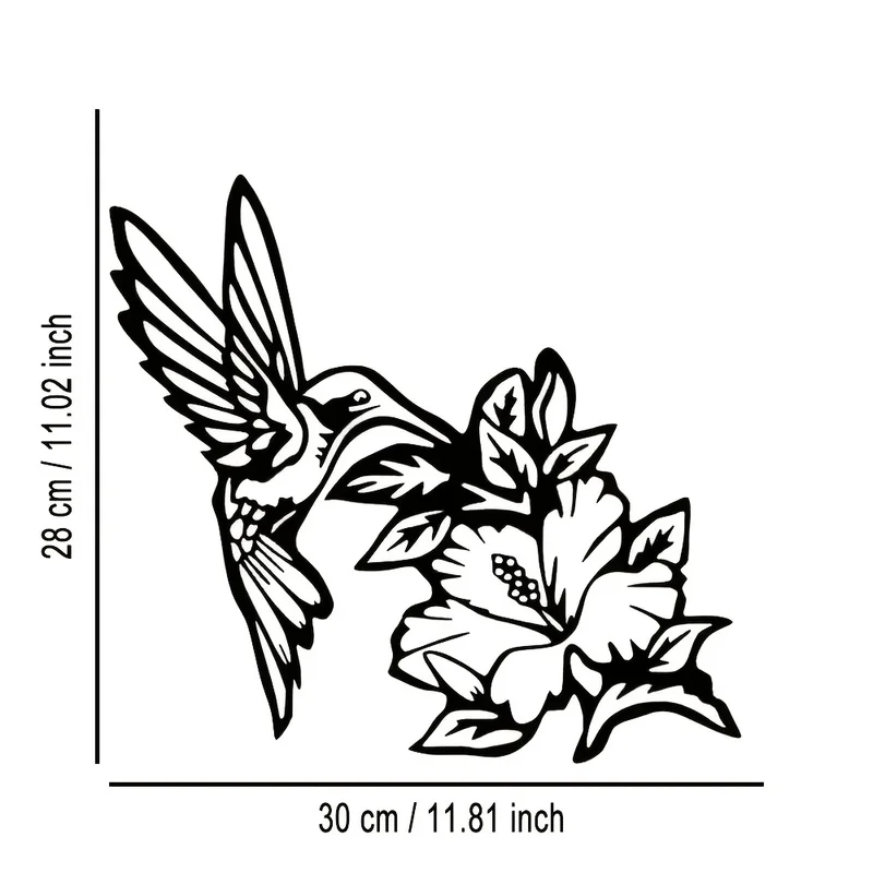 1Exquisite craftsmanship：Abstract Hummingbird Metal Wall Art - Perfectly suitable for home use、Office and outdoor decoration 1pc