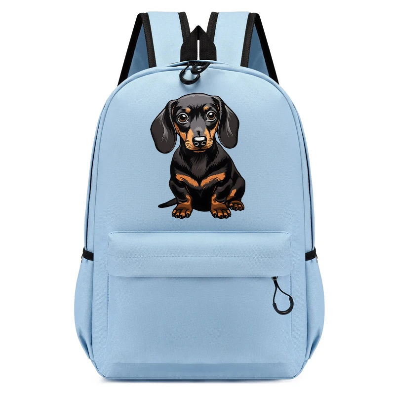 Cartoon Dachshund Dog Graphic School Bag para crianças, mochila infantil, mochila de estudante de jardim de infância, mochila, meninos, meninas, moda