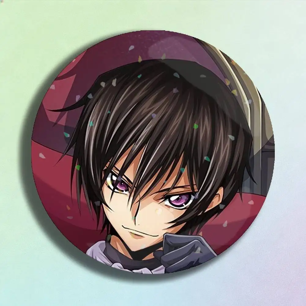 Anime Code Geass Lelouch Lamperouge Laser Badge Creative Pins Brooch for Bag Clothes Hat Decor Gifts Fans Collect