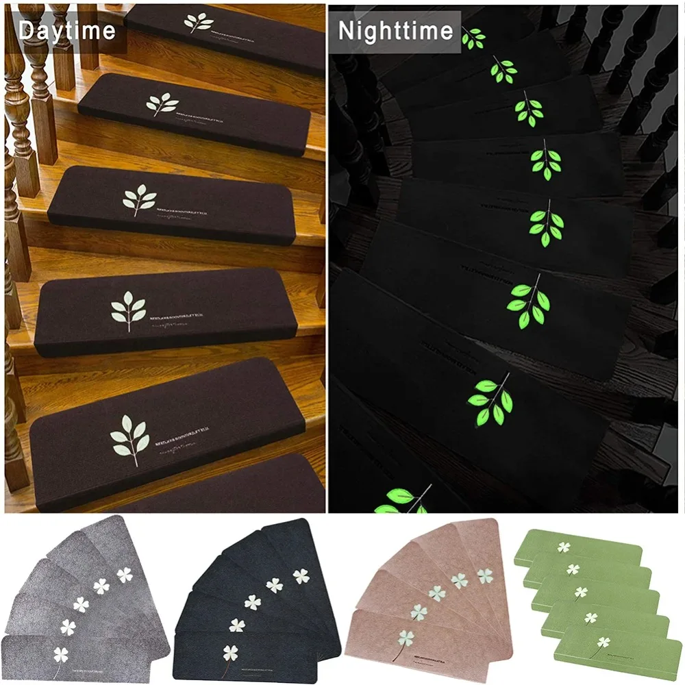 

Indoor Self-adhesive Stairs Treads Carpet Livingroom Stairs Steps Tread MatsNon-Slip Stair Treads Rug Luminous Stair Mats