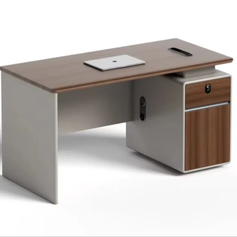 

Executive desk with modular storage, durable wood partition desk